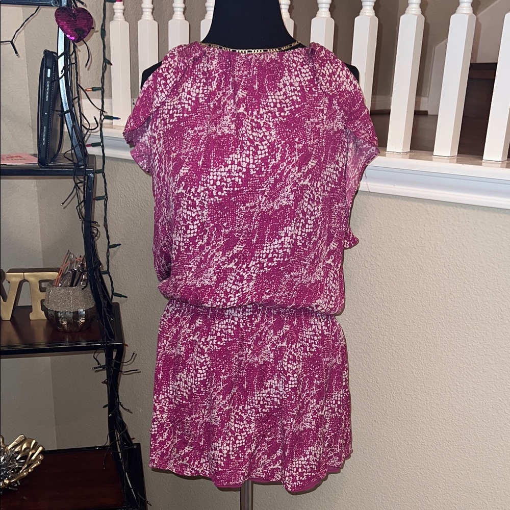 Ramy Brook Pink and White Mini Dress